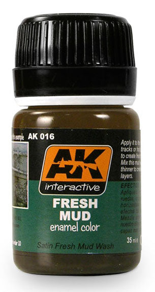 AK Interactive 16 Fresh Mud Enamel Paint 35ml Bottle