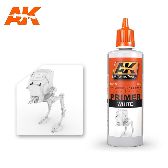 AK Interactive 177 White Acrylic Primer 60ml Bottle