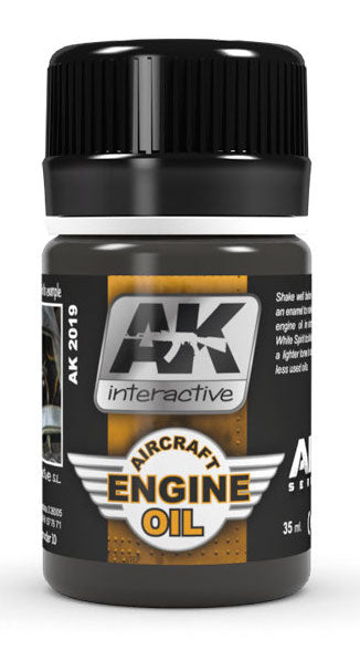 AK Interactive 2019 Air Series: Aircraft Engine Oil Enamel Wash 35ml Bottle