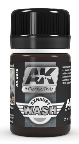 AK Interactive 2040 Air Series: Exhaust Enamel Wash 35ml Bottle