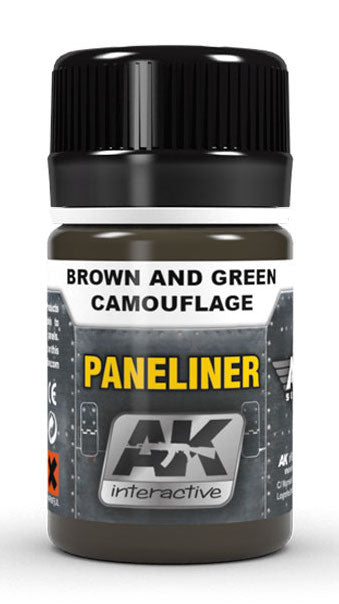AK Interactive 2071 Air Series: Panel Liner Brown & Green Camouflage Enamel Paint 35ml Bottle