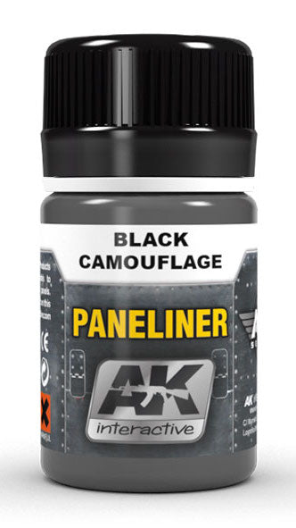 AK Interactive 2075 Air Series: Panel Liner Black Camouflage Enamel Paint 35ml Bottle