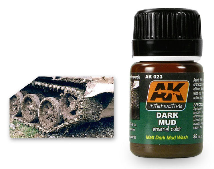AK Interactive 23 Dark Mud Enamel Paint 35ml Bottle