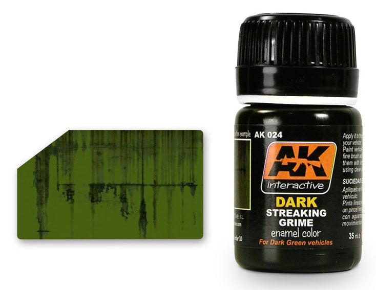 AK Interactive 24 Dark Streaking Grime Enamel Paint 35ml Bottle