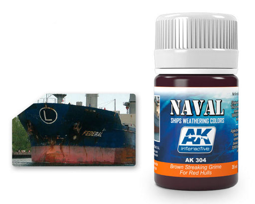 AK Interactive 304 Red Hulls Brown Streaking Grime Enamel Paint 35ml Bottle