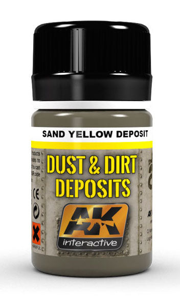 AK Interactive 4061 Dust & Deposit Sand Yellow Enamel Paint 35ml Bottle