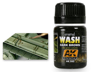 AK Interactive 45 Dark Brown Wash Enamel Paint 35ml Bottle