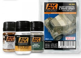 AK Interactive 60 Dust Effects & White Spirit Enamel Paint Set (11, 15, 22)