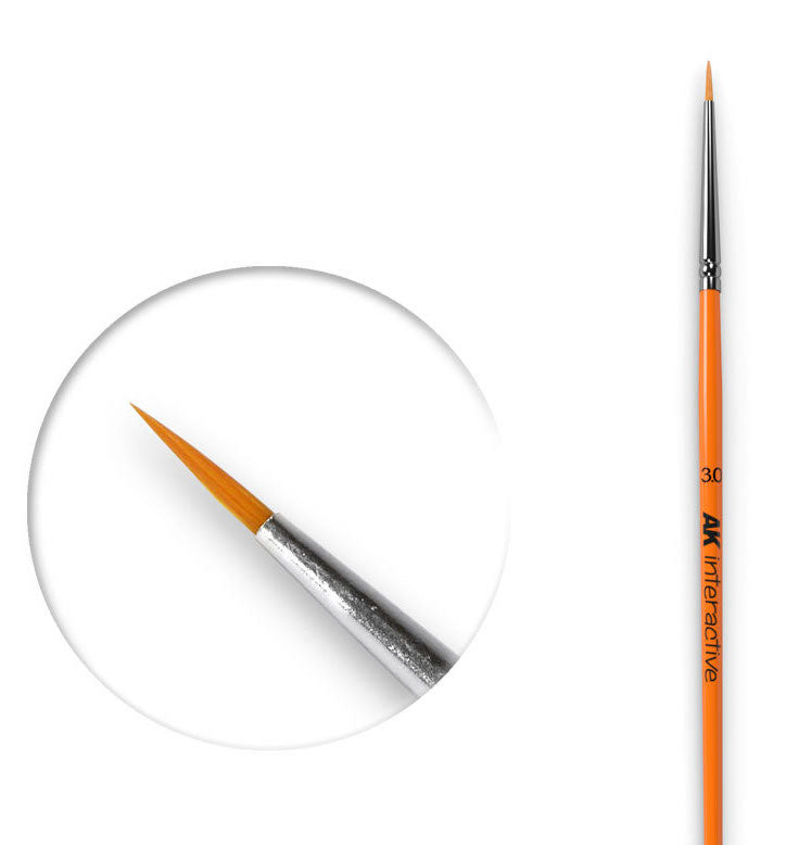 AK Interactive 601 Size 3/0 Synthetic Round Brush