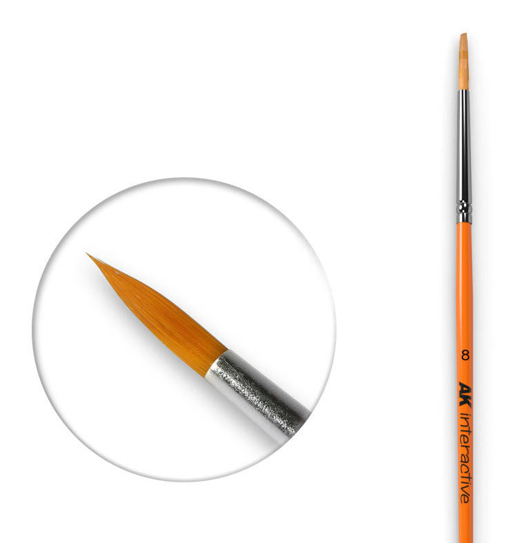 AK Interactive 607 Size 8 Synthetic Round Brush