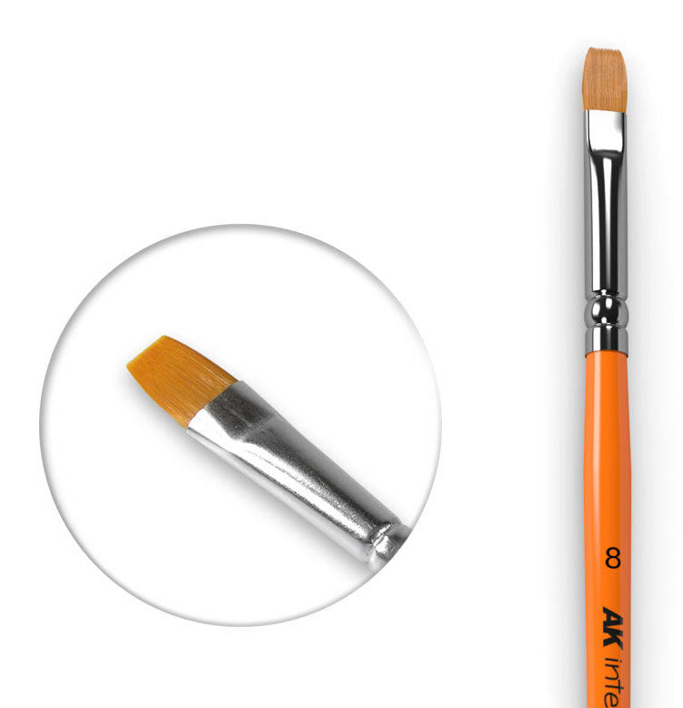 AK Interactive 608 Size 8 Synthetic Flat Brush