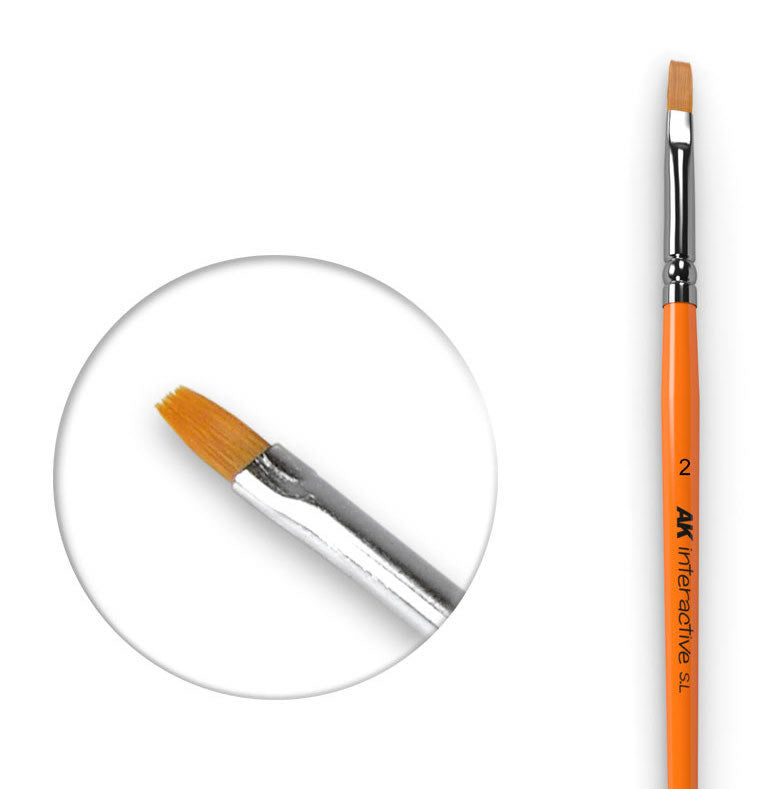 AK Interactive 609 Size 2 Synthetic Flat Brush