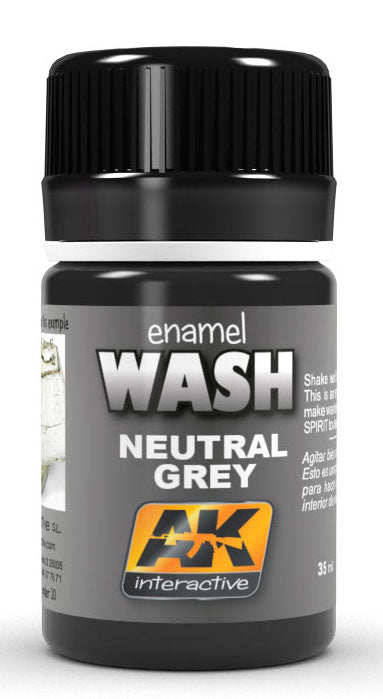 AK Interactive 677 Neutral Grey Wash Enamel Paint 35ml Bottle