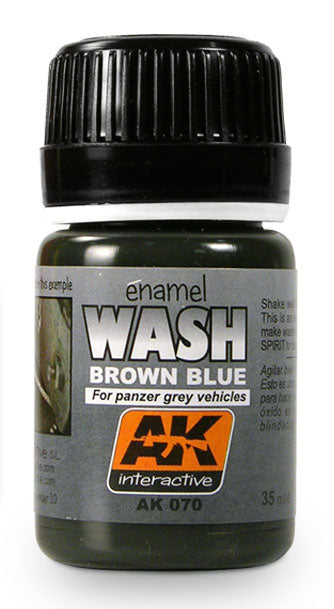 AK Interactive 70 Brown Blue Wash Enamel Paint 35ml Bottle