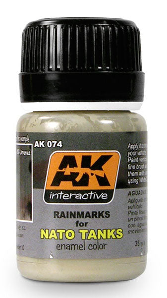 AK Interactive 74 NATO Tank Rainmarks Enamel Paint 35ml Bottle