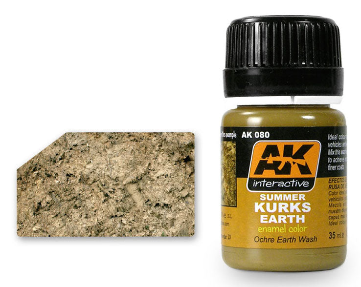 AK Interactive 80 Summer Kursks Earth Ochre Wash Enamel Paint 35ml Bottle