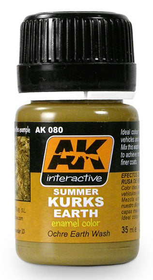 AK Interactive 80 Summer Kursks Earth Ochre Wash Enamel Paint 35ml Bottle