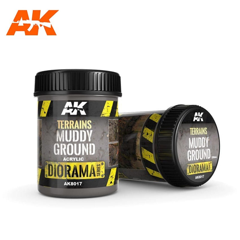 AK Interactive 8017 Diorama Series: Terrains Muddy Ground Texture Acrylic 250ml Bottle