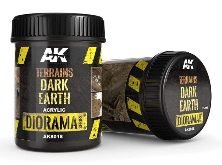 AK Interactive 8018 Diorama Series: Terrains Dark Earth Texture Acrylic 250ml Bottle