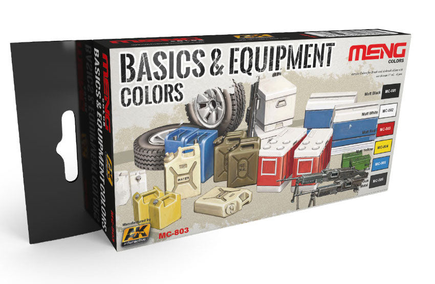 AK Interactive 803 Basics & Equipment Colors Acrylic Paint Set (6 Colors) 17ml Bottles