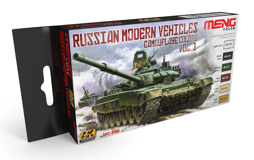 AK Interactive 806 Russian Modern Vehicles Camouflage Colors Vol.1 Acrylic Paint Set (6 Colors)