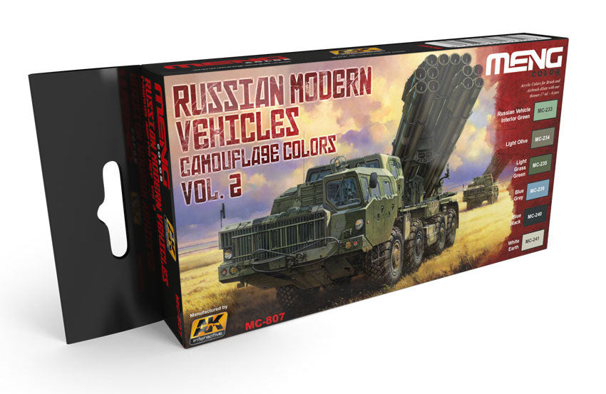 AK Interactive 807 Russian Modern Vehicles Camouflage Colors Vol.2 Acrylic Paint Set (6 Colors)