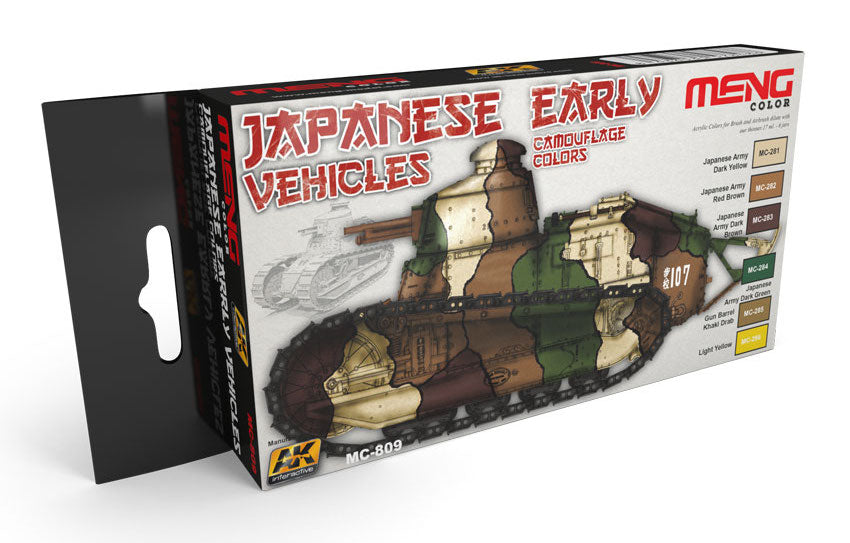 AK Interactive 809 Japanese Early Vehicles Camouflage Colors Acrylic Paint Set (6 Colors)