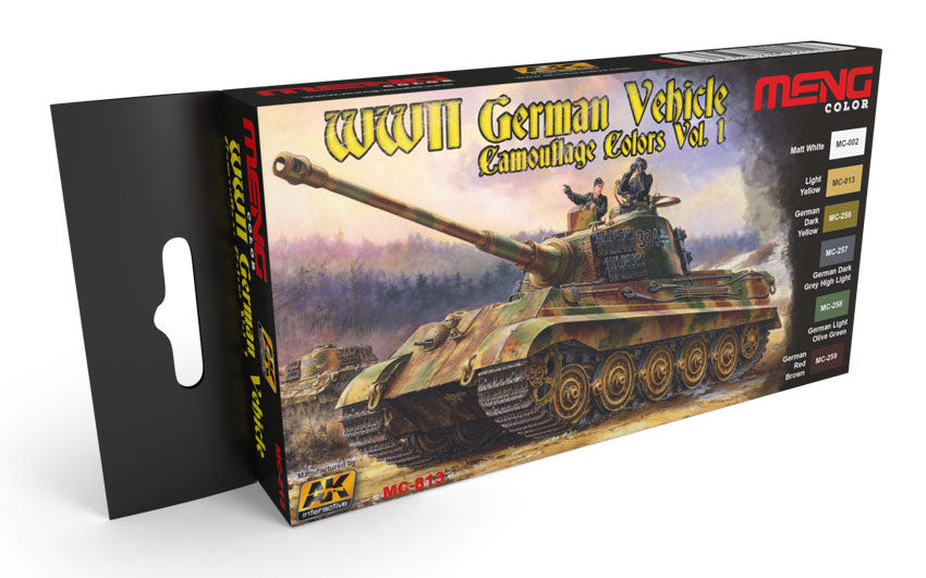 AK Interactive 813 WWII German Vehicle Camouflage Colors Vol.1 Acrylic Paint Set (6 Colors)