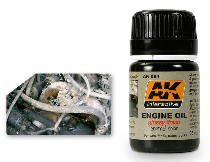 AK Interactive 84 Engine Oil Glossy Enamel Paint 35ml Bottle