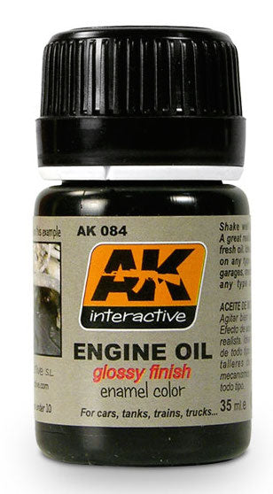 AK Interactive 84 Engine Oil Glossy Enamel Paint 35ml Bottle