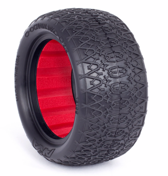AKA Racing 13126VR 1/10 Chainlink 2.2" Rear Buggy Tires Super Soft Compound with Red Inserts 2 Pack