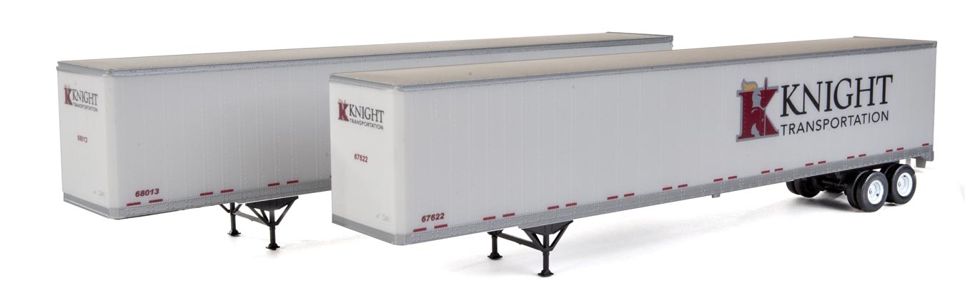 Walthers SceneMaster 949-2464 HO Scale 53' Stoughton Trailer Knight Transportation 2-Pack