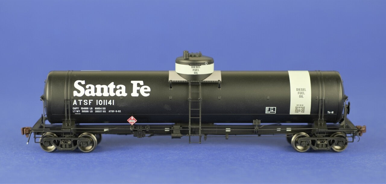 American Limited Models 1835 HO Scale GATC Welded Tank Car Santa Fe (White/Diesel) ATSF 101141