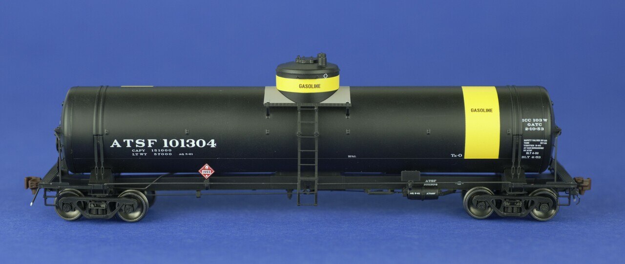 American Limited Models 1839 HO Scale GATC Welded Tank Car Santa Fe (Yellow/Gasoline) ATSF 101304