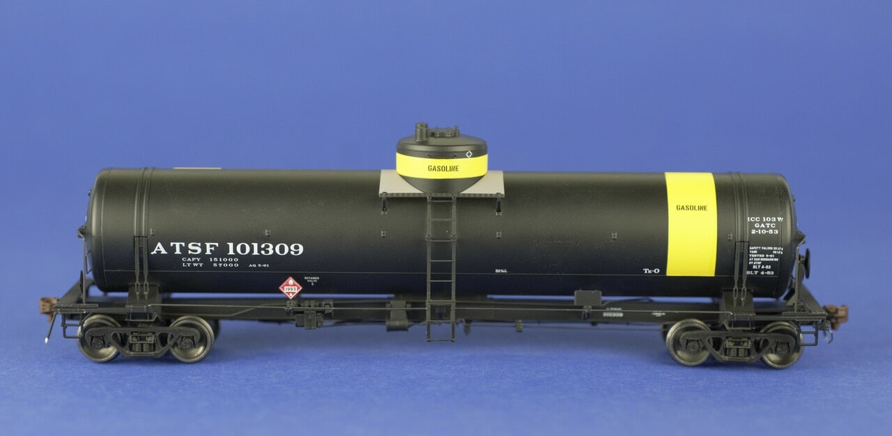 American Limited Models 1840 HO Scale GATC Welded Tank Car Santa Fe (Yellow/Gasoline) ATSF 101309