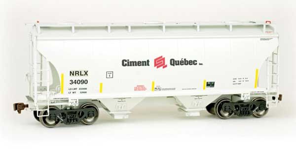 American Limited Models 2024 HO Scale Trinity 3281 2-Bay Covered Hopper Ex- Ciment Quebec NRLX 34090