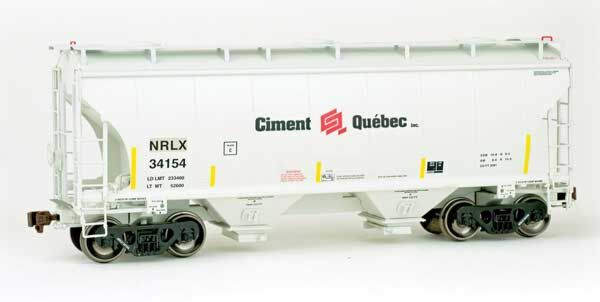 American Limited Models 2026 HO Scale Trinity 3281 2-Bay Covered Hopper Ex- Ciment Quebec NRLX 34154
