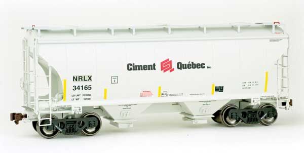 American Limited Models 2028 HO Scale Trinity 3281 2-Bay Covered Hopper Ex- Ciment Quebec NRLX 34165