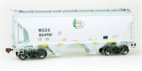 American Limited Models 2049 HO Scale Trinity 3281 2-Bay Covered Hopper Winn Bay Sound WSOX 804981