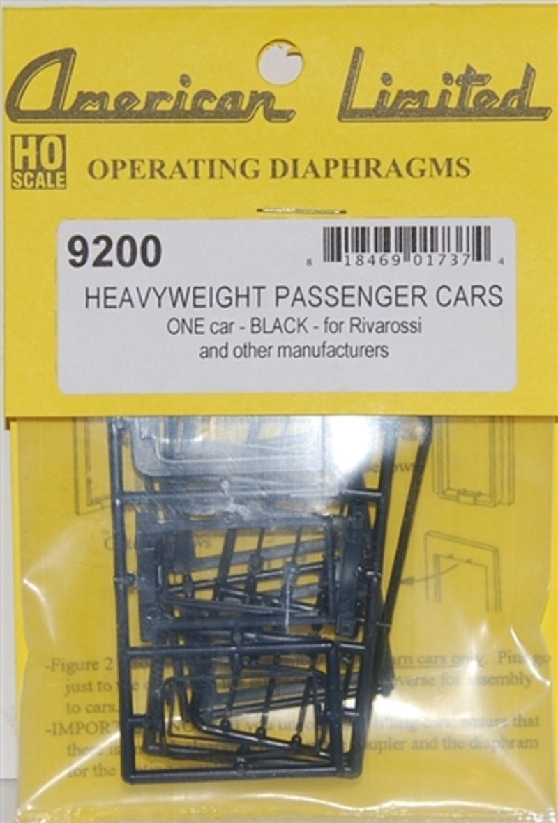 American Limited Models 9200 HO Scale Black Working Diaphragm Kits for Rivarossi Heavyweights 1 Pair