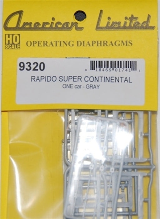 American Limited Models 9320 HO Scale Working Diaphragm Kits Rapido Continental - Gray (1 Pair)