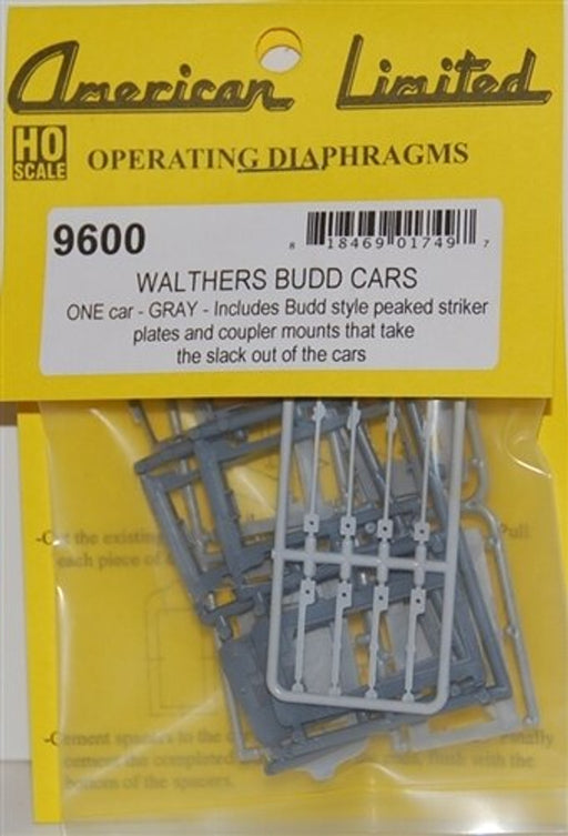 American Limited Models 9606 HO Scale Black Working Diaphragm Kits for Walthers Budd Cars (1 Pair)