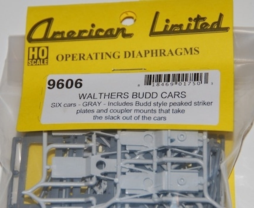American Limited Models 9606 HO Scale Black Working Diaphragm Kits for Walthers Budd Cars (6 Pack)