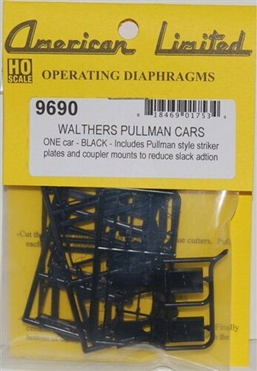 American Limited Models 9690 HO Scale Black Working Diaphragm Kits for Walthers Pullman (1 Pair)
