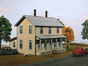 American Model Builders 640 N Scale Two Story Farm House Laser Kit
