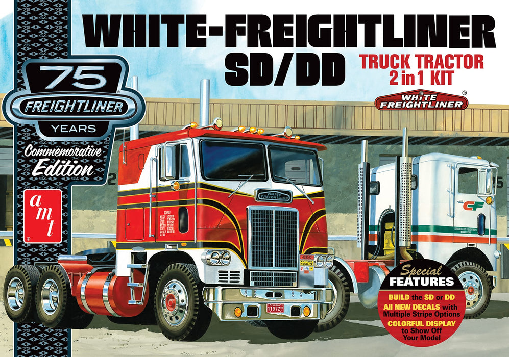 amt 1046 1/25 White Freightliner Semi Tractor Cab 75th Anniversary