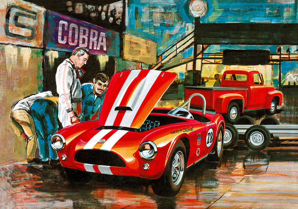 amt 1073 1/25 Grand Prix Cobra Racing Team Shelby Race Car with 1953 Ford Pickup Truck and Trailer