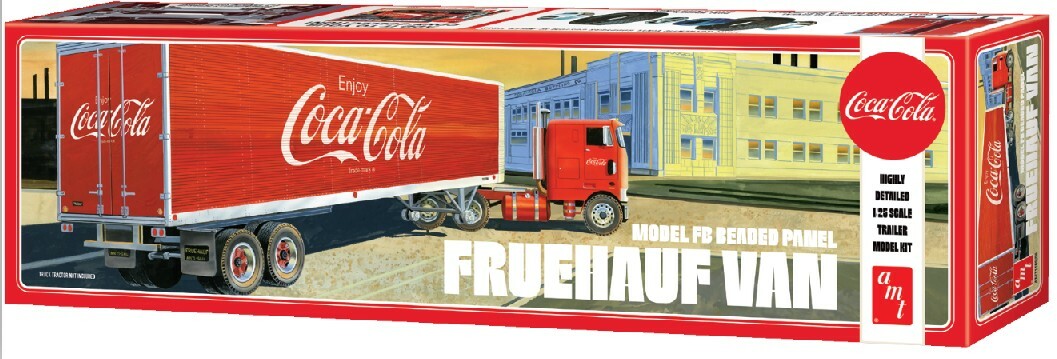 amt 1109 1/25 Coca-Cola Fruehauf Van Model FB Beaded Panel Trailer