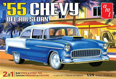 amt 1119 1/25 1955 Chevy Bel Air Sedan Car Model Kit