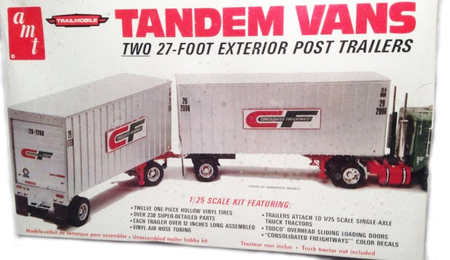 amt 1132 1/25 Double Header Tandem Van Trailers
